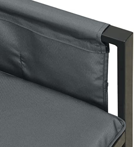 2 Piece Patio Dining Set Anthracite Steel with Cushions - Image 7