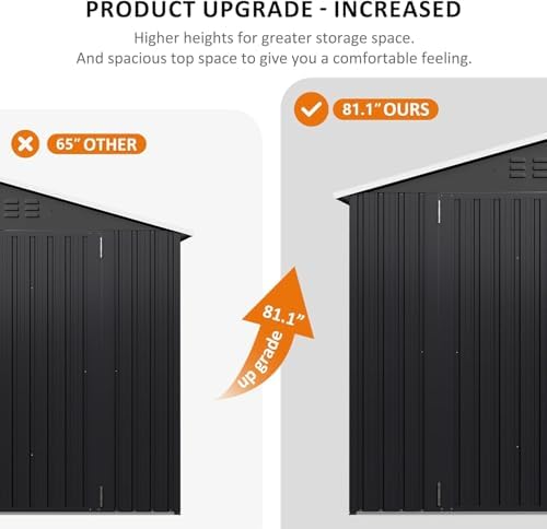 Polar Aurora 10x14 Outdoor Storage Metal Shed with Updated Frame Structure - Image 5