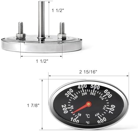 Lid Thermometer Gas Grill Heat Indicator Replacement for Grillmaster Nexgrill 720-0697, 720-0737 Replacement Parts, BBQ Grill Temperature Gauge for Nexgrill 720-0830H, 720-0888, Charmglow - Image 3