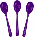 SietDESEO 25 PCS Purple Plastic Spoons Disposable Utensils Heavy Duty Purple Spoons Disposable Cutlery for Birthday Wedding Baby Shower Bridal Shower Plastic Silverware by SietDESEO
