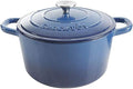 Crock-Pot Artisan 5-Quart Round Enameled Cast Iron Dutch Oven – Blue, Durable Heavy-Duty Cookware for Slow Cooking, Roasting, Baking with Lid by Crock-PotBrand