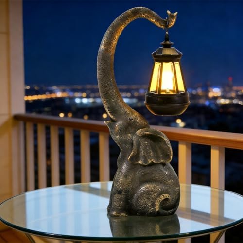 IVCOOLE Elephant Statue, Elephant Garden Statue with Solar Light, Elephant Decor, Outdoor Elephants Statue, Elephants Gifts for Mom - Image 4