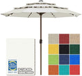 EliteShade USA 10-Year-Non-Fading 10ft 3-Tier Market Patio Umbrella, Commercial Table Umbrella with 80 Solar LED Lights, Crank Open, Windproof & UPF 50+ UV Protection for Garden, Deck, Pool, Backyard, No Tilt, White by EliteShade