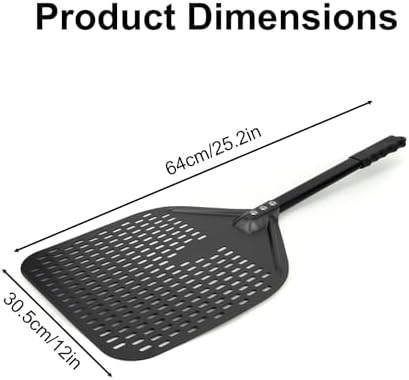 12in Perforated Pizza Peel Paddle Long Handle Compatible with Ninja MO201 - Image 2