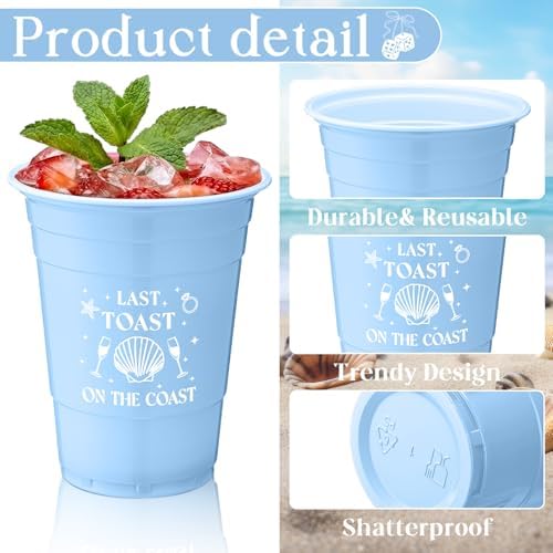 LemonRoad 50 Pcs Last Toast on The Coasts Bachelorette Party Plastic Cups - Image 4