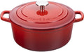 EDGING CASTING Enameled Cast Iron Dutch Oven Pot with Lid, 7 Quart, Round Dutch Ovens, Bread Oven Dual Handles, for Bread Baking, Oven Safe up to 500°F, Red by EDGINGCOOKWARE
