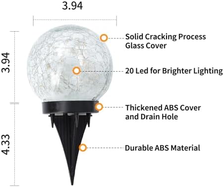 JKIMK Solar Globe Lights Outdoor Waterproof-Solar Balls for Garden - Image 3