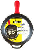 Lodge Pre-Seasoned Cast Iron Skillet with Silicone Handle Holder, 12 Inches by Lodge