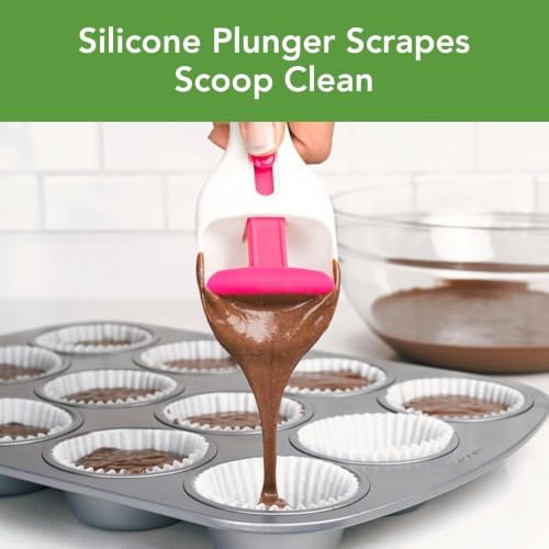 Tovolo Cupcake Scoop Batter Dispenser for Cupcakes Muffins Pancakes and Cookie Dough, Easy to Clean Batter Scoop Slide Dispenses Quicker for Even Size Baked Goods Kitchen Gadget, Fuchsia - Image 3
