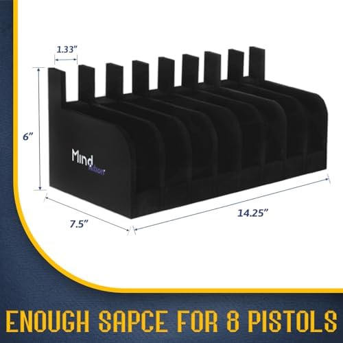MIND&ACTION Foam Pistol Rack for Gun Safe, Gun Cabinet Accessories, Pistols Holder Storage Organizer, Revolver Firearm Handgun Rack Stand Display - Image 3