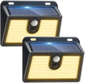 [2 Packs] Solar Motion Sensor Outdoor Lights, Super Bright Solar Lights Outdoor Waterproof, 3 Lighting Modes Security Wall Light for Outside Walking Dog Fence Backyard Deck Garden Door Step Garage by Claoner