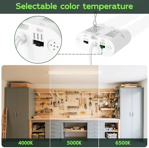 Hlite 4FT LED Shop Lights with Power Cord 5500LM,3 Power Level&3CCT,6 Pack - Image 3