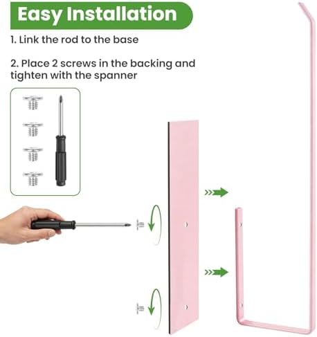 Magnetic Paper Towel Holder, Toilet Paper Roll Holder Towel Rack Wall Mount Fridge Organizer Shelf for Towels Rolls Bar Bathroom Toilet Pantry RV Essentials Kitchen Organizers and Storage Pink - Image 6