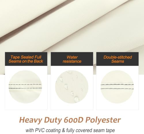 NettyPro Grill Cover for Outdoor Grill 48 Inch Waterproof Heavy Duty, Beige - Image 7