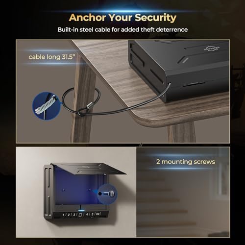 ONNAIS Iron PRO Biometric Fingerprint Gun Safe for Handgun with Keypad Lock - Image 3