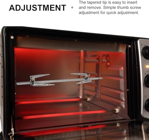 Alipis Stainless Steel Air Fryer Forks Set 13.38In Roast Chicken Forks for Rotisserie Rod Adjustable Grill Forks for Home Barbecue Oven and Outdoor Cooking - Image 4