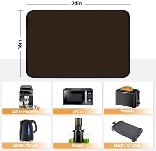 Heat Resistant Mats for Air Fryer on Countertop, 24 x 16in, Brown - Image 5