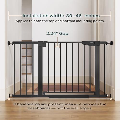 Cumbor 2 Pack 30-46" Baby Gate for Stairs, Auto Close Dog Gate Indoor Black - Image 3