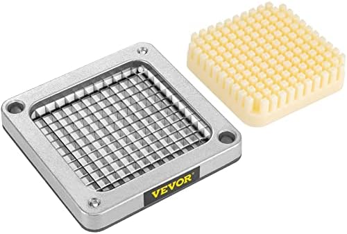 VEVOR Replacement Chopper Blade, 1/4 inch, 3 PCS French Fry Blade Assembly with 6 Extra Knives, Stainless Steel Dicer Parts and Push Block for Cutting Potatoes Carrots Onions Cucumbers Mushrooms - Image 4