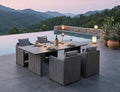 PURPLE LEAF Outdoor Dining Set 5 Pcs with Olefin Cushion Armchairs Grey by PURPLELEAF