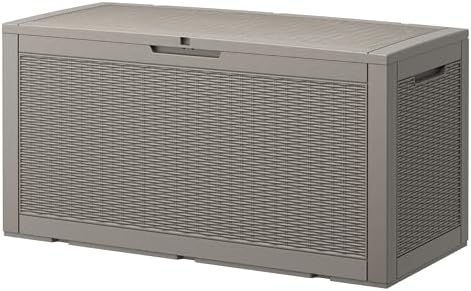 Outdoor Storage Waterproof Deck Box for Patio (120 Gallon, Grey) by Unknown