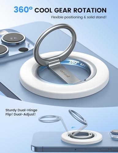 Lamicall Magnetic Phone Ring Grip Stand, Stable Dual-Hinge for MagSafe - Image 3