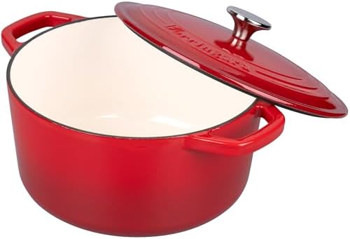VORRINGARD Enameled Cast Iron Dutch Oven Pot with Lid, for Bread Baking, Round Bread Oven- include Sourdough Bread Baking Supplies Set, 6QT, Red - Image 6