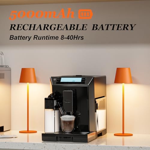 Kakanuo Cordless Table Lamp Rechargeable Orange - KK 2 Pack 5000mAH Battery Operated Lamp for Counter, 3 Color Stepless Dimming Wireless Lamp for Dining Kitchen, Outdoor Patio, Touch Control - Image 3
