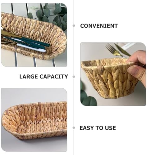 Woven Snack Storage Basket with Iron and Hyacinth Grass Organizer - Image 7