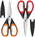 Kitchen Scissors All Purpose Heavy Duty, Kitchen Utensils Set, Stainless Steel Cooking Utensils Gadgets Meat Poultry Food Shears Dishwasher Safe Utility Tools Home (orange-red) by HFLYJPYW