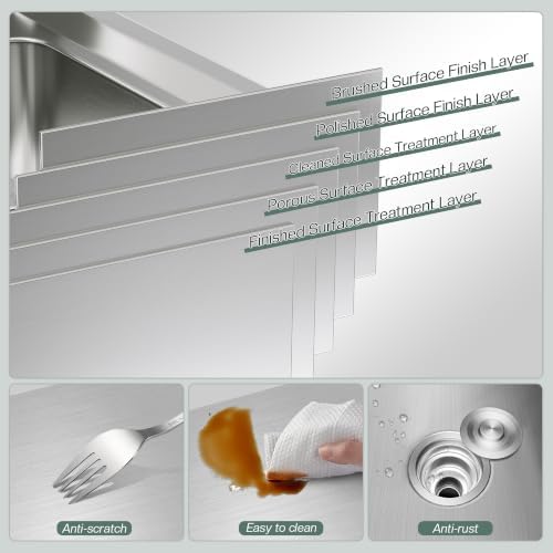 Jocisland 38 x 24 x 34 Inch Stainless Steel Utility Sink with Cabinet - Image 4