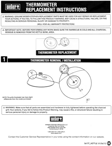 Weber 63029 Temperature Gauge for 22.5" Smokey Mountain Cooker - Image 5