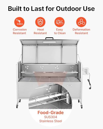 VEVOR Rotisserie Grill, Hood52" Electric Rotisserie Grill Kit - Image 6