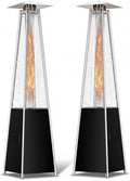 Pyramid Patio Heater for Outdoor Use, 48000 BTU Fast Heating Propane with Wheels & Weatherproof Cover, Triple Protection System Outdoor Heaters for Patio, Yard, Pool, Garden (2 Black Heater) by Sesslife