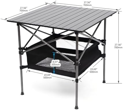 1-Piece Folding Outdoor Table with Carrying Bag,Lightweight Aluminum Roll-up Rectangular Table for Indoor, Outdoor Camping, Picnics,Beach,Backyard, BBQ, Party, Patio (Medium) - Image 2