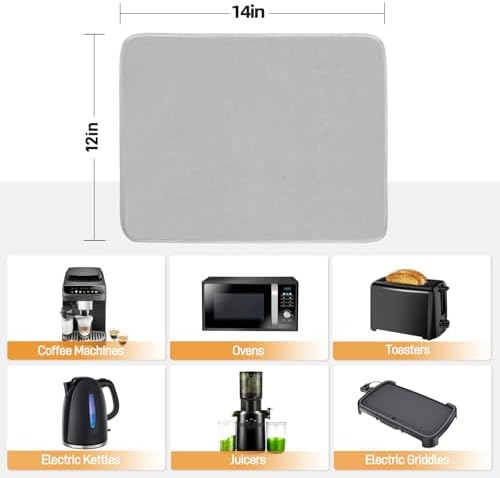 Heat Resistant Mats for Air Fryer on Countertop, 14 x 12in, Grey - Image 4