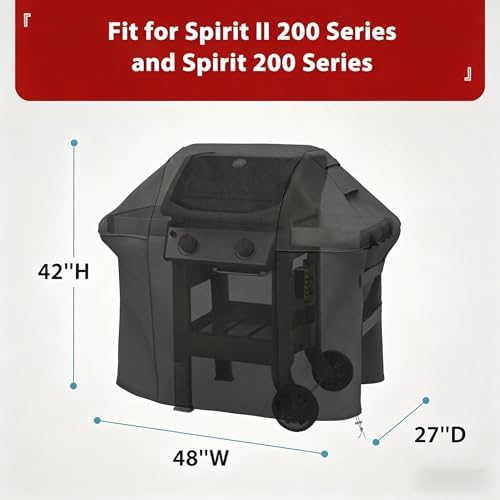SHINESTAR 48in Grill Cover for Weber Spirit,600D Oxford Fabric - Image 2