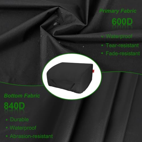 24" Walk-with Portable Tabletop Grill Cover with Overlapping Opening for Carry Without Removing, Waterproof 600D BBQ Grill Cover for Cuisinart CGG-306, Royal Gourmet GT1001, Pit Boss 75275 - Image 6