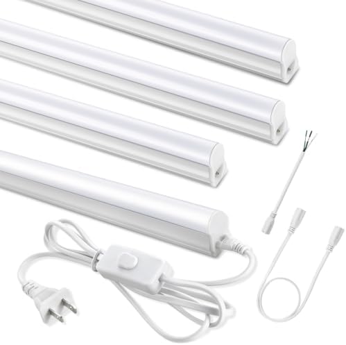 T5 LED Shop Lights 4FT, 20W 2300lm 5000K, Cabinet and Garage Light 4 Pack by SUNLINKCO