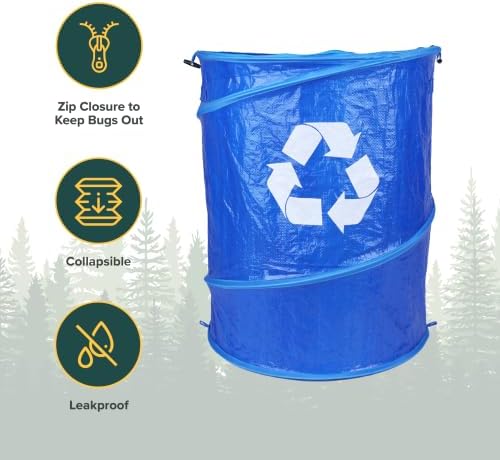 Coghlan's Pop-Up Lightweight Trash & Recycle Can – Collapsible Dual-Purpose Bin for Camping, RV, and Travel – Durable, Compact, and Easy to Store – 29.5 Gallon - Image 2