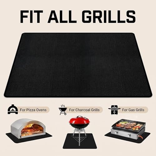 24 x 24 Inch Square Fire Pit Mat, Non-Stick Silicone Deck Shield, Waterproof & Oil-Proof Cover for Round Fire Bowls and Patio Braziers - Image 6