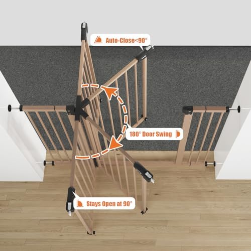 keny 29"-47.3" Extra Wide Baby Gate for Stairs, Auto Close Safety Dog Gate - Image 5