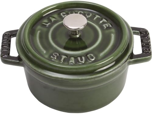 Staub Cast Iron 0.25-qt Mini Round Cocotte - Basil, Made in France by Unknown