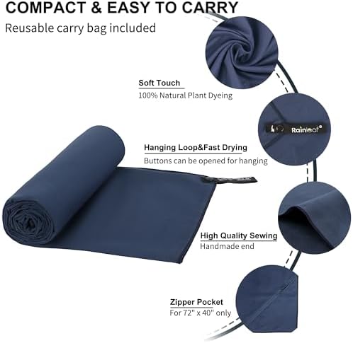 Rainleaf Microfiber Towel Quick Dry Camping & Travel & Gym Towel. Compact - Image 3