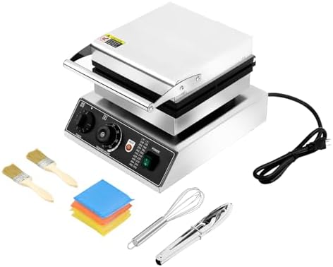 4-Slice Commercial Waffle Maker, 1750W Electric Honeycomb-Shaped Waffle Machine, Stainless Steel Waffle Iron Baker with Non-Stick Coating, 122-572℉ Temperature Adjustable - Image 2