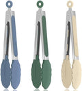 Small Cooking Tongs 7 inch Mini Serving Tongs with Silicone Tips by EEKEDO