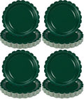 NatNarr 30 Pcs Dark Green Plates 9 Inch Scalloped Green Paper Plates Disposable Dessert Dinner Plate for Wedding, Master Party, Bridal Baby Shower (Pack of 4) by NatNarr