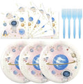 75PCS Space Birthday Party Supplies Decorations, Outer Space Theme Paper Plates and Napkins First Trip Around The Sun Disposable Parties Dessert Plates Dinnerware for Birthday Baby Shower Party Favor by Unknown