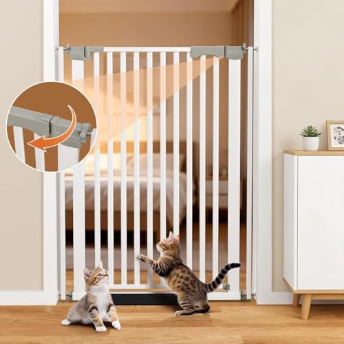 41" Extra Tall Pet Gate, 30-32" Wide Auto Close Tall Dog Gate with Extension Kits, No Drilling Pressure Mounted Cat Gate for Doorway, Stairs, Kitchen, Hallway - Image 4
