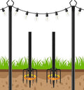 LETIANPAI 10Ft String Light Poles 2 Pack,Light Poles for Outside Lights,Outdoor with Fence Brackets Hanging Lights,Metal Stand Deck Patio Backyard by LETIANPAI